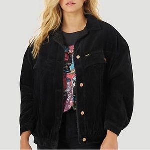 NWT RARE Wrangler Raven Black Corduroy Jacket Size M